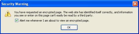 encrypted page warning