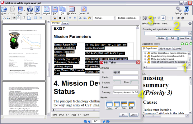 Fig. 8 Fixing an accessibility issue in a table